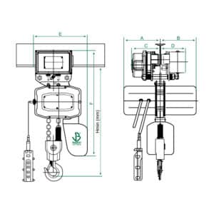 ELECTRIC CHAIN HOIST BLOCK WITH TROLLEY
