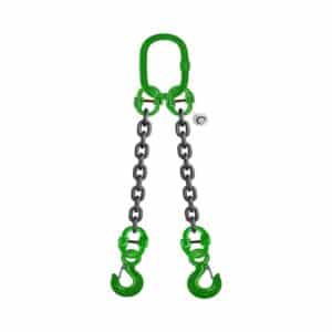 TWO LEG CHAIN SLING WITH EYE SLING HOOK SAFETY LATCH TYPED