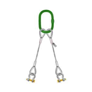 TWO LEG STEEL WIRE ROPE BRIDLE SLING WITH SHACKLE