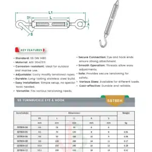 stainless steel turnbuckle eye and hook 5 ss-turnbuckle-eye-and-hook-in-saudi-arabia