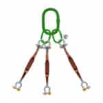 three leg web sling with bow shaped shackle bolt pin ksa