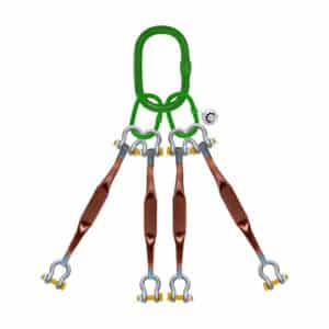 FOUR LEG WEB SLING WITH BOW-SHAPED SHACKLE BOLT PIN