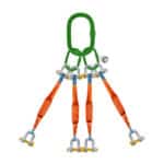 four leg web sling with d-shaped shackle bolt pin ksa