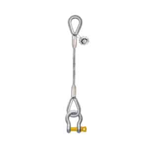 ONE LEG STEEL WIRE ROPE SLING - ONE SIDE THIMBLE EYE AND ONE SIDE BOW-SHAPED SHACKLE SCREW PIN