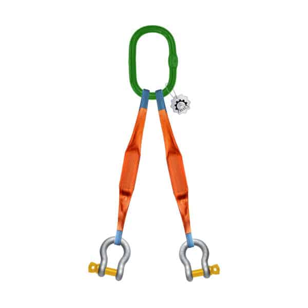 TWO LEG WEB SLING WITH BOW SHACKLE SCREW PIN KSA
