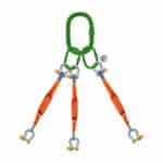 three leg web sling with bow shaped shackle screw pin ksa