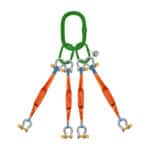 four leg web sling with bow shaped shackle screw pin ksa