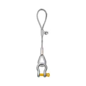 1-LEG WIRE ROPE SLING: ONE SIDE SOFT EYE AND OTHER SIDE HARD THIMBLE EYE WITH BOW-SHACKLE SCREW PIN