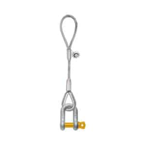 1-LEG WIRE ROPE SLING: ONE SIDE SOFT EYE AND OTHER SIDE HARD THIMBLE EYE WITH DEE-SHACKLE SCREW PIN