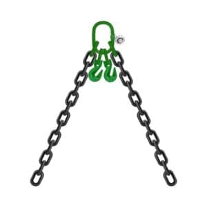 ADJUSTABLE TWO LEG CHAIN SLING WITH CLEVIS SLING HOOK