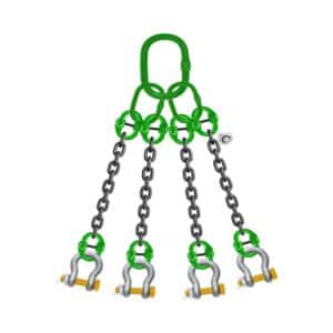 FOUR LEG CHAIN SLING WITH BOW-SHAPED SHACKLE BOLT TYPE