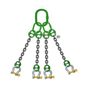FOUR LEG CHAIN SLING WITH BOW-SHAPED SHACKLE SCREW PIN