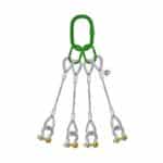 FOUR LEG STEEL WIRE ROPE BRIDLE SLING WITH BOW-SHAPE SHACLE BOLT TYPE