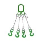 FOUR LEG STEEL WIRE ROPE BRIDLE SLING WITH SWIVEL SLING HOOK