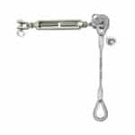 ONE SIDE TURNBUCKE JAW TO JAW AND OTHER SIDE ONE LEG WIRE ROPE SLING WITH THIMBLE EYE
