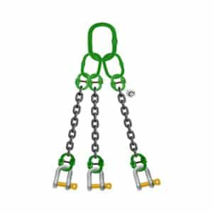 THREE LEG CHAIN SLING WITH D-SHAPED SHACKLE SCREW PIN