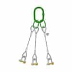 THREE LEG STEEL WIRE ROPE BRIDLE SLING WITH D-SHAPED SHACKE BOLT TYPE