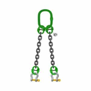 TWO LEG BRIDLE CHAIN SLING WITH BOW-SHAPED SHACKLE SCREW PIN