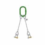 TWO LEG STEEL WIRE ROPE BRIDLE SLING WITH D-SHAPED SHACKLE BOLT TYPE