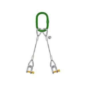 TWO LEG STEEL WIRE ROPE BRIDLE SLING WITH D-SHAPED SHACKLE SCREW PIN