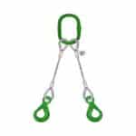 TWO LEG STEEL WIRE ROPE BRIDLE SLING WITH EYE SELF LOCKING HOOK