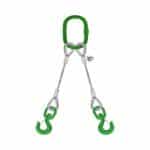 TWO LEG STEEL WIRE ROPE BRIDLE SLING WITH SWIVEL SLING HOOK