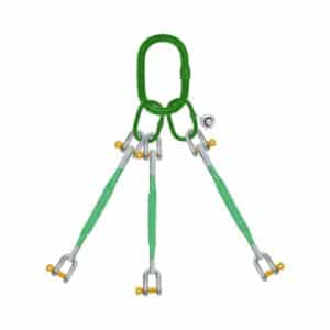 THREE LEG WEB SLING WITH D-SHAPED SHACKLE SCREW PIN