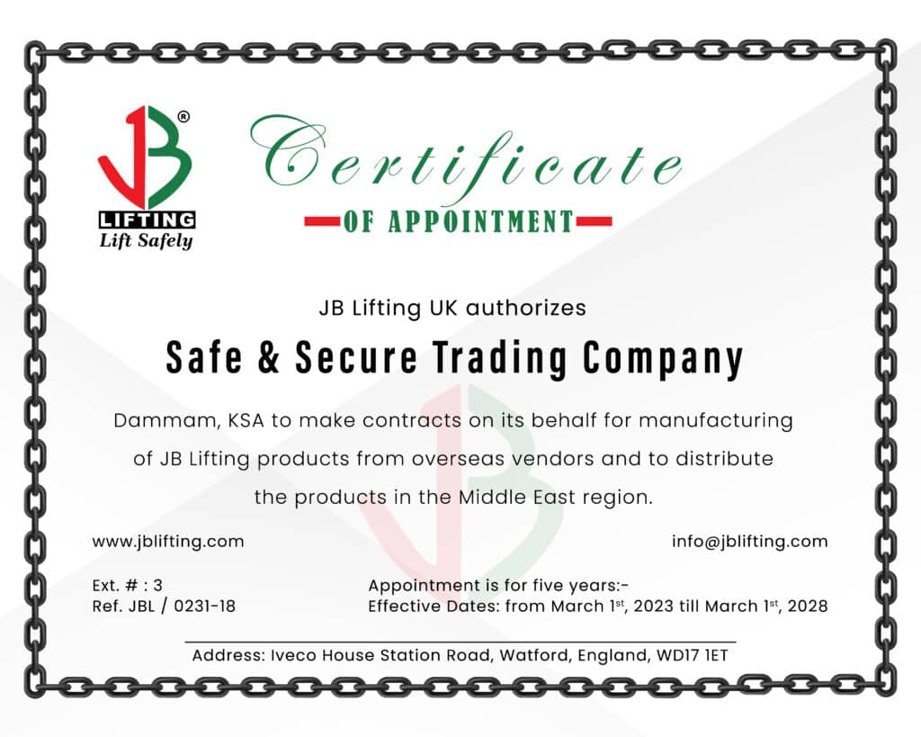 certificate jb lifting