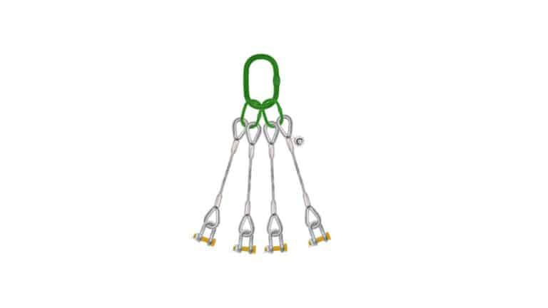 A Rigger's Guide for a 4-Leg Wire Rope Bridle Sling with D-shape Shackle Screw Pin