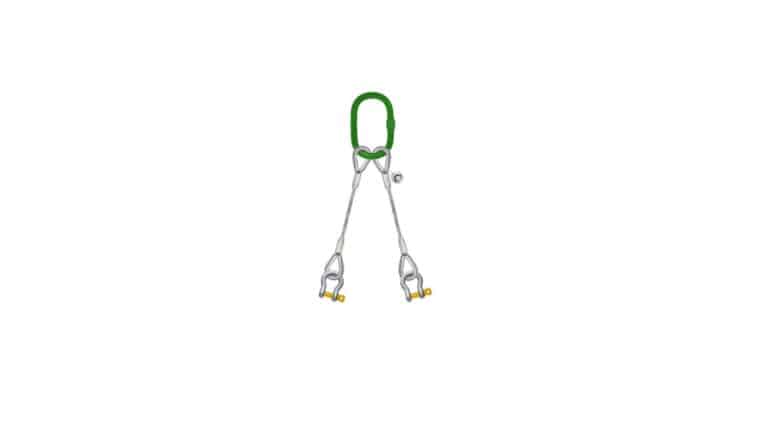 Reliable Lifting Made Simple: 2-Leg Wire Rope Bridle Sling with Screw Pin Bow Shackles