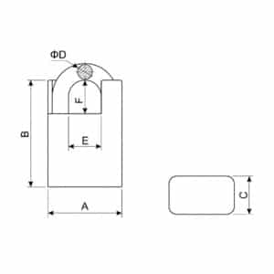 half shackle armored square key iron padlock in saudi arabia diagram